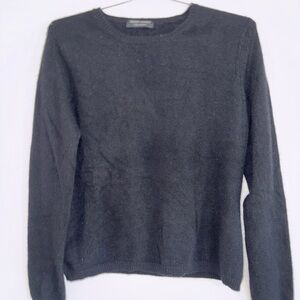 Valerie Stevens Black Cashmere Pullover Sweater Top Women Medium Crew Round Neck